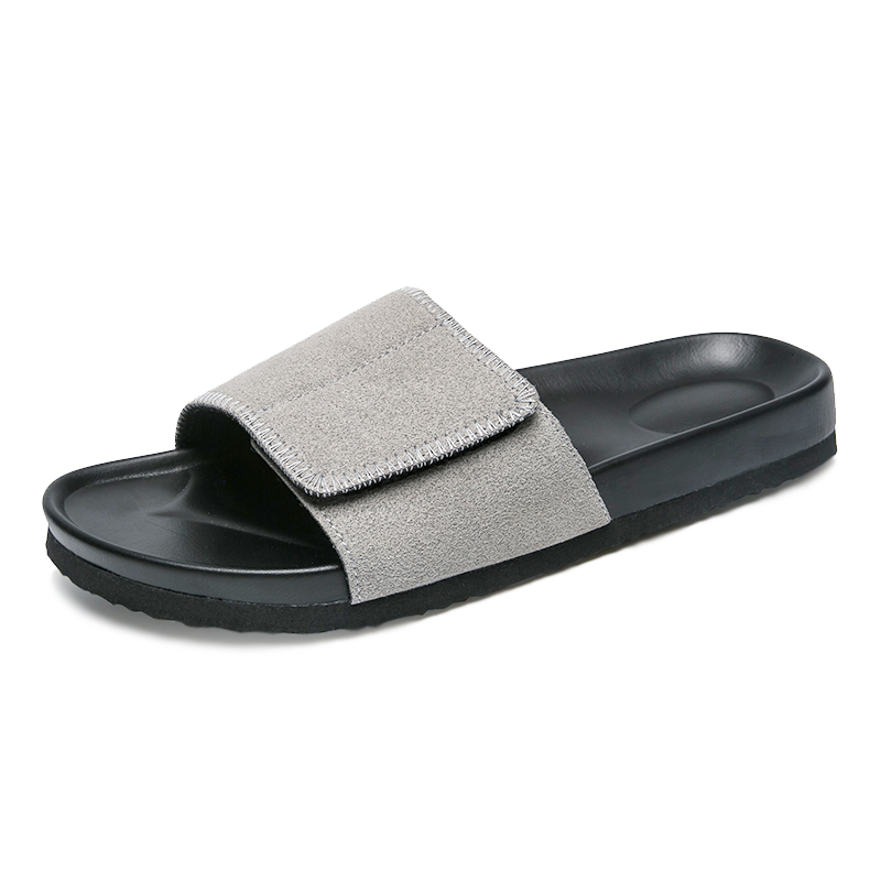 Sommer Hausschuhe Herren draussen Strand Weichen Wohnungen Mann lässig Freizeit Schuhe Männlichen Schuhe Erwachsene Luxus: Grau / 7.5