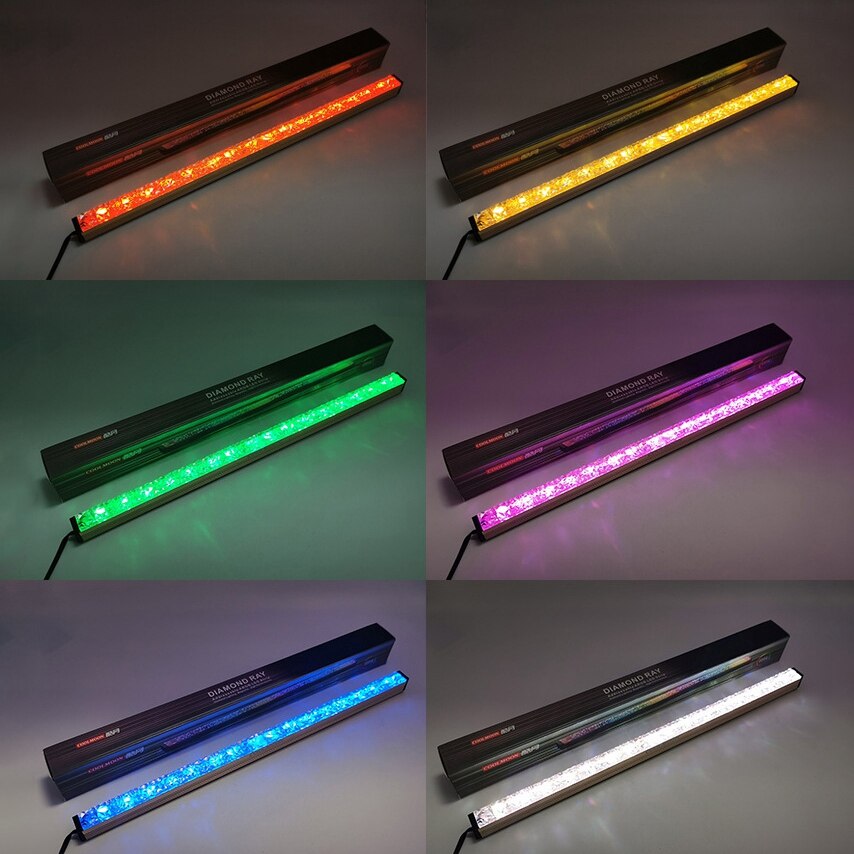 -COOLMOON 2PCS Computer RGB Color Light Strip Chassis Light with Controller with netic Multicolor RGB Pollution Color Lamp