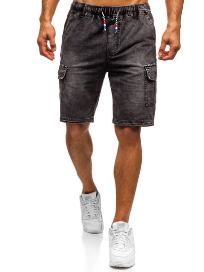 Mænds bomuld tynde denim ruched korte bukser sommer mænd afslappet lavtaljede korte jeans shorts stretch bukser