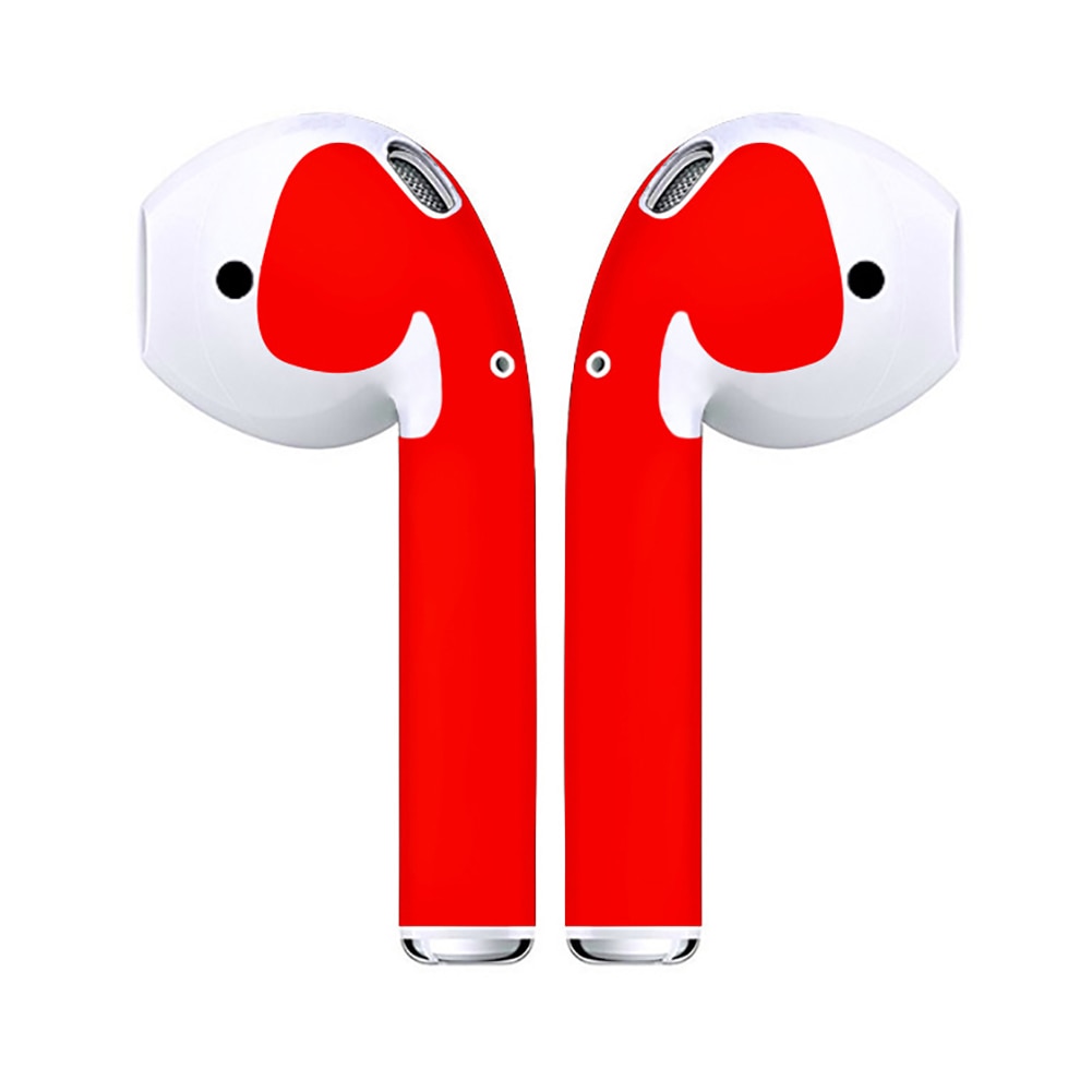 Effen Kleur zelfklevende Anti-kras Sticker Cover voor Appels Air-Pods Oordopjes: Rood
