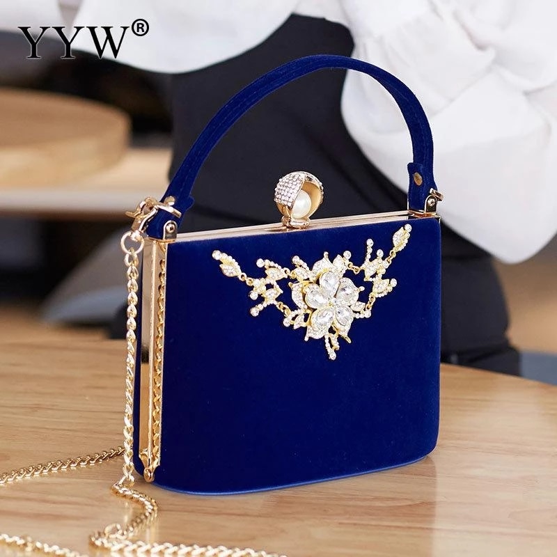 YYW Crystal Clutches Bag Party purse Women Evening Bags Handbag crossbody messenger bags wedding Purse Chain