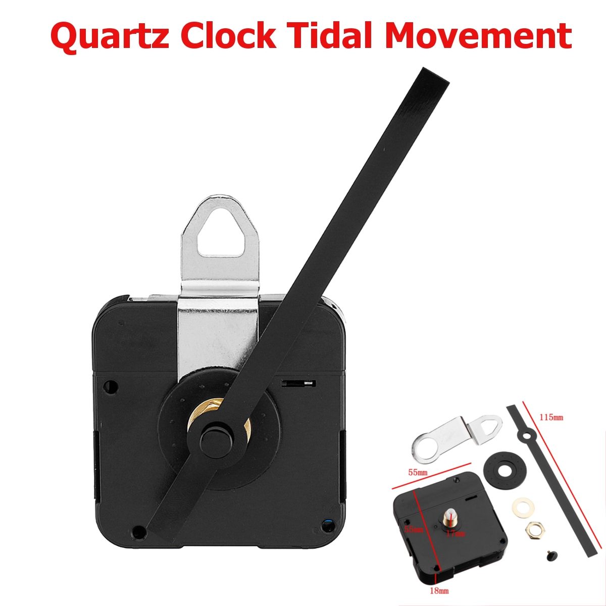 For Tide Quartz Controlled Clock Movement Motor Mechanism 115mm Hands Fitting Classic Hanging Black Quartz Watch Wall Clock