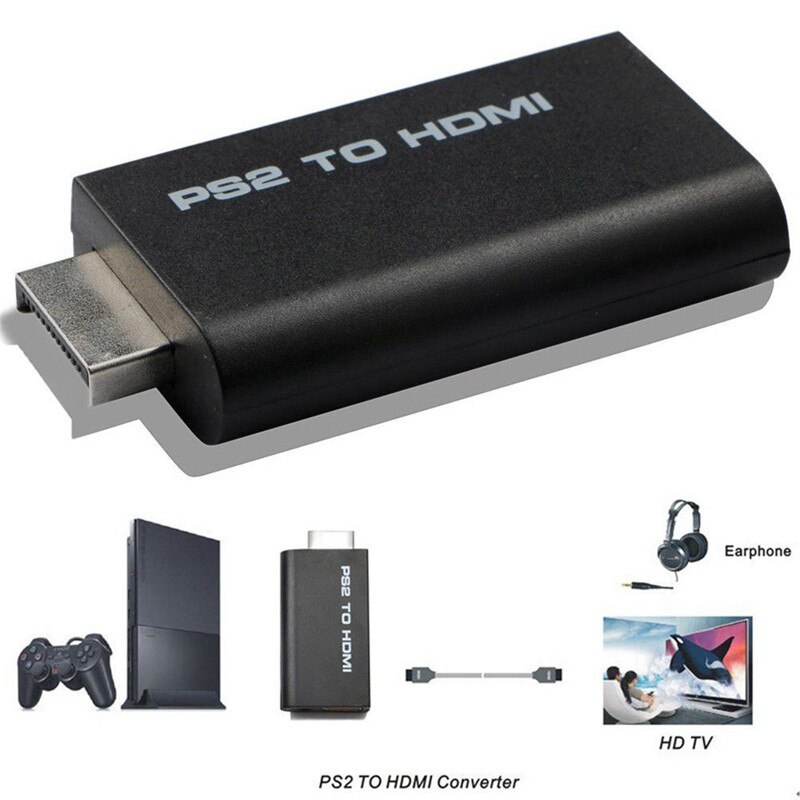 Für PS2 Zu HDMI 480i/480p/576i Audio Video Converter Adapter Mit 3,5mm Audio Ausgang Unterstützt für PS2 Display Modi