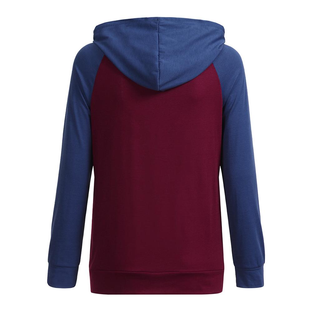 Dam t-shirt vård långärmad patchwork toppar amning hoodie sweatshirt t-shirt