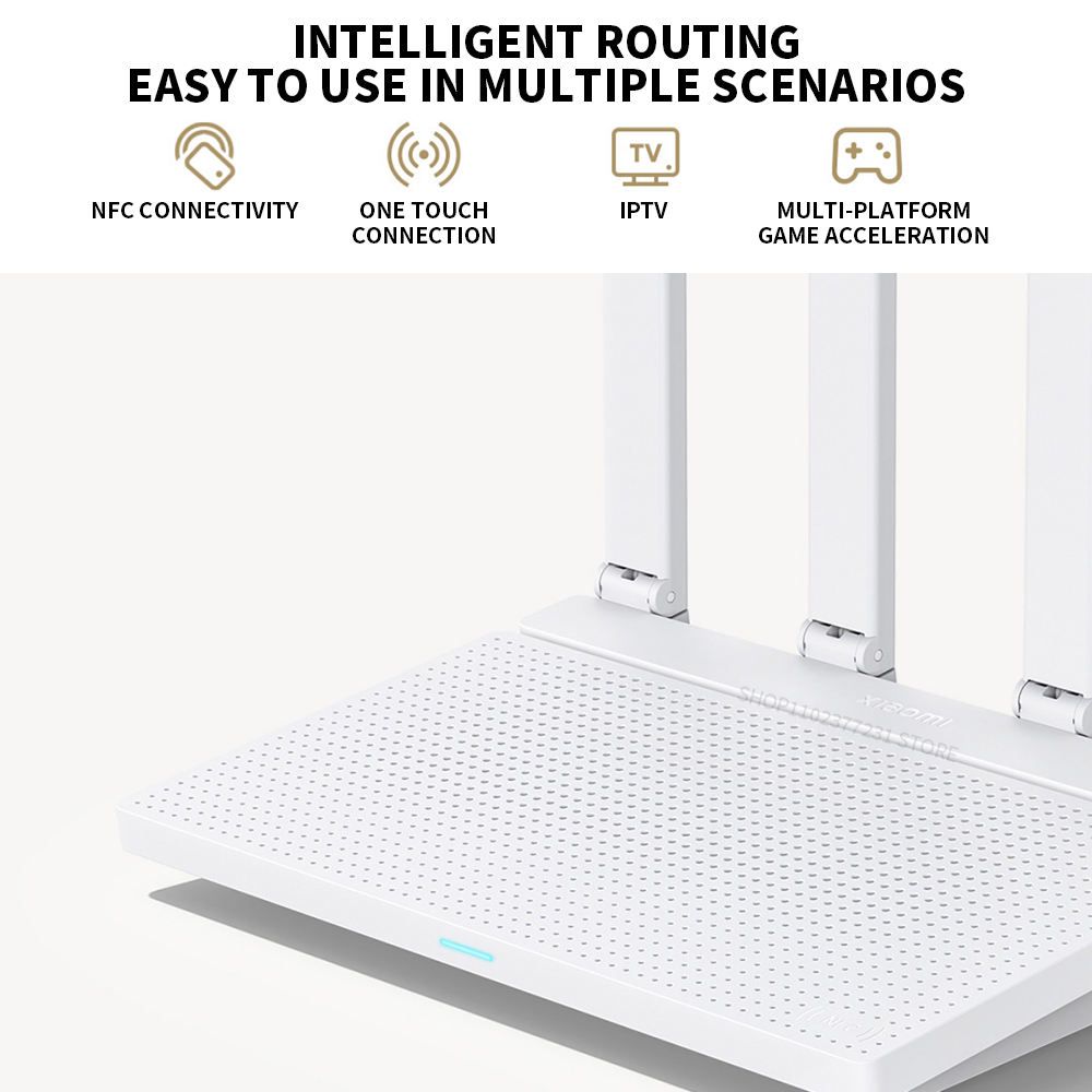 Oryginalny router xiaomi  ax3000t 5 ghz, szerokopasmowy, 160 mhz, procesor 1.3 ghz, szybkie połączenie nfc do gier w domu i biurze.