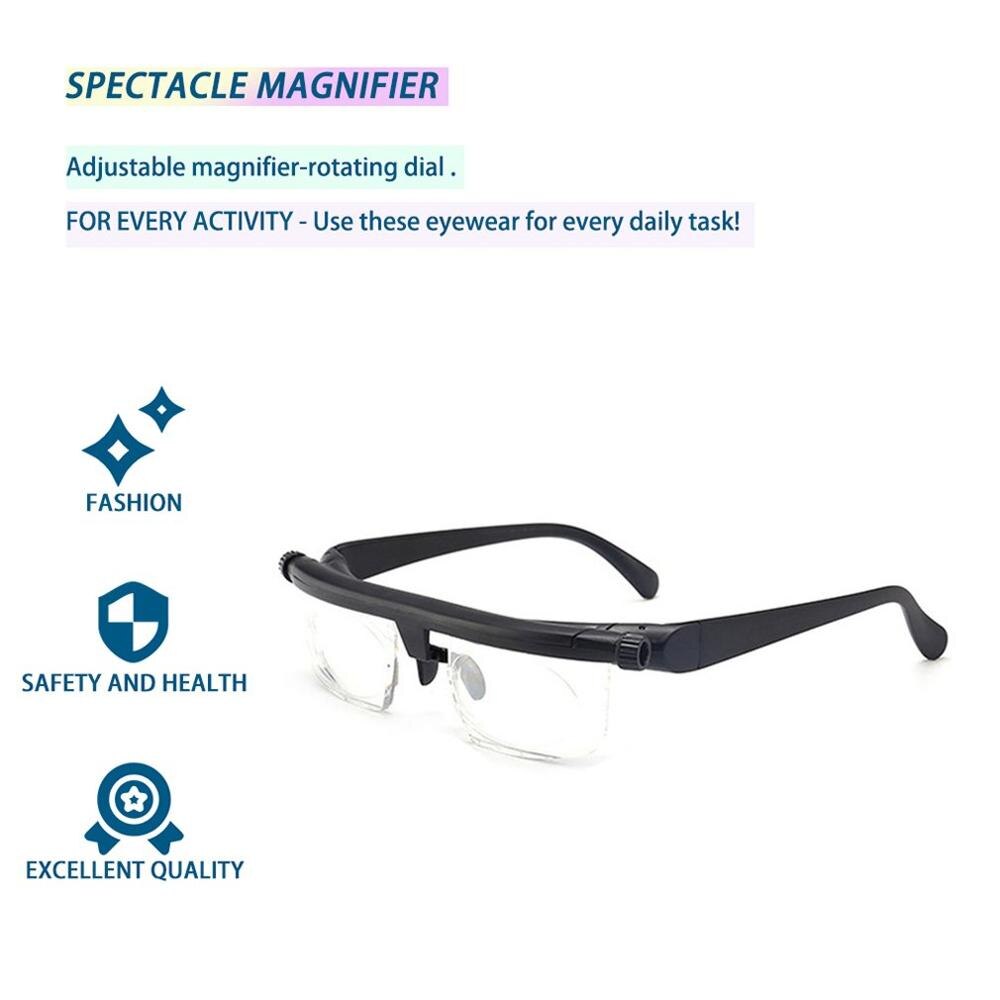 Adjustable Glasses Non-Prescription Lenses for Nearsighted Farsighted Driving Unisex Variable Focus Glasses