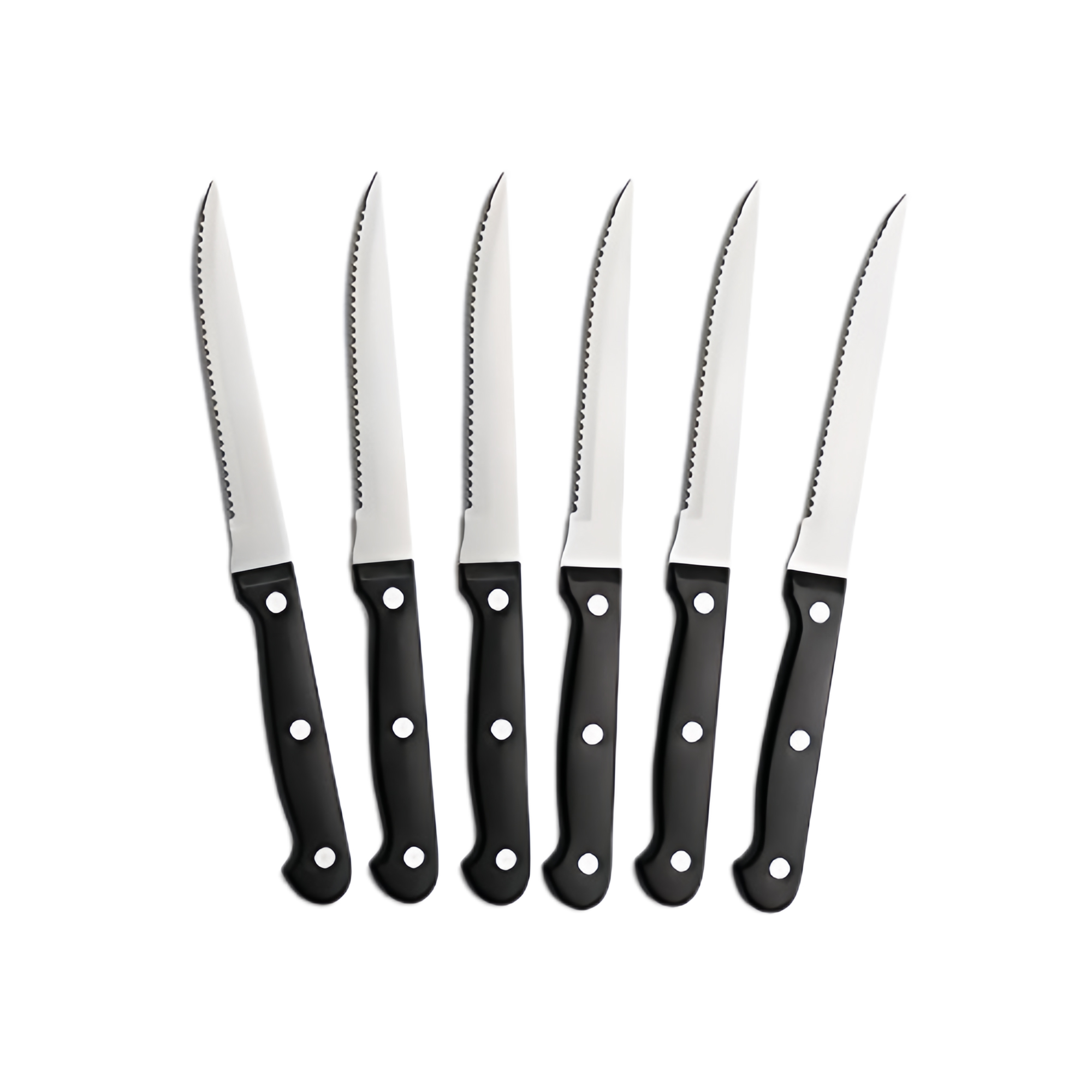 Juego de cuchillos para carne, juego de cubiertos, 4/6/8/16 Uds., cuchillos de cena dentados afilados de acero inoxidable, aptos para lavavajillas para carne y pan: BLANCO