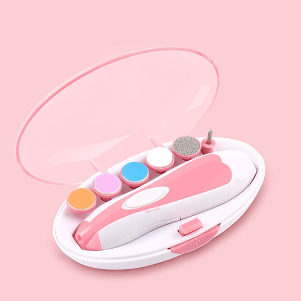Elektrische baby nagelknipper, kinderschaar, baby nagelverzorging, veilige nagelknipper, snijder voor baby's, elektrische nagelpolijsters, manicure: Roze