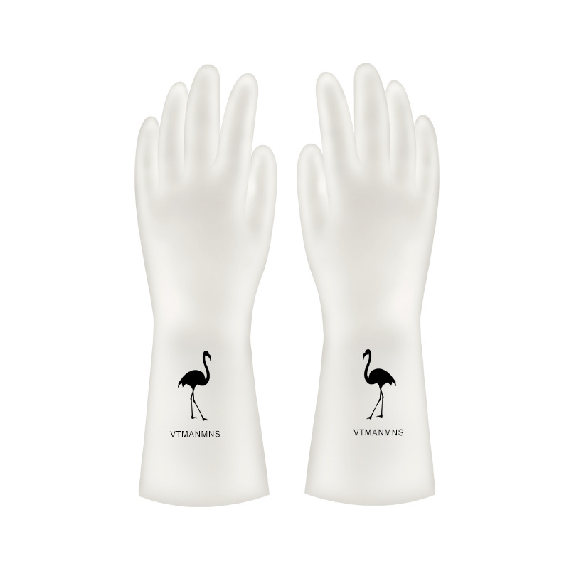 Guantes de goma para lavar platos de cocina, manoplas de manga larga resistentes al desgaste, accesorios de limpieza para el hogar, 1 par: A / S