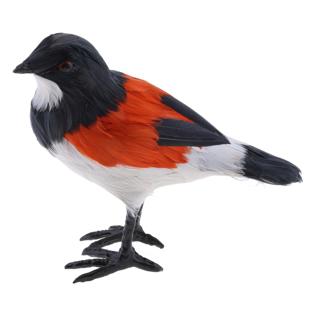 Realistic Magpie Peacock Bird Figurine Garden Ornaments Decor: Red Shrike