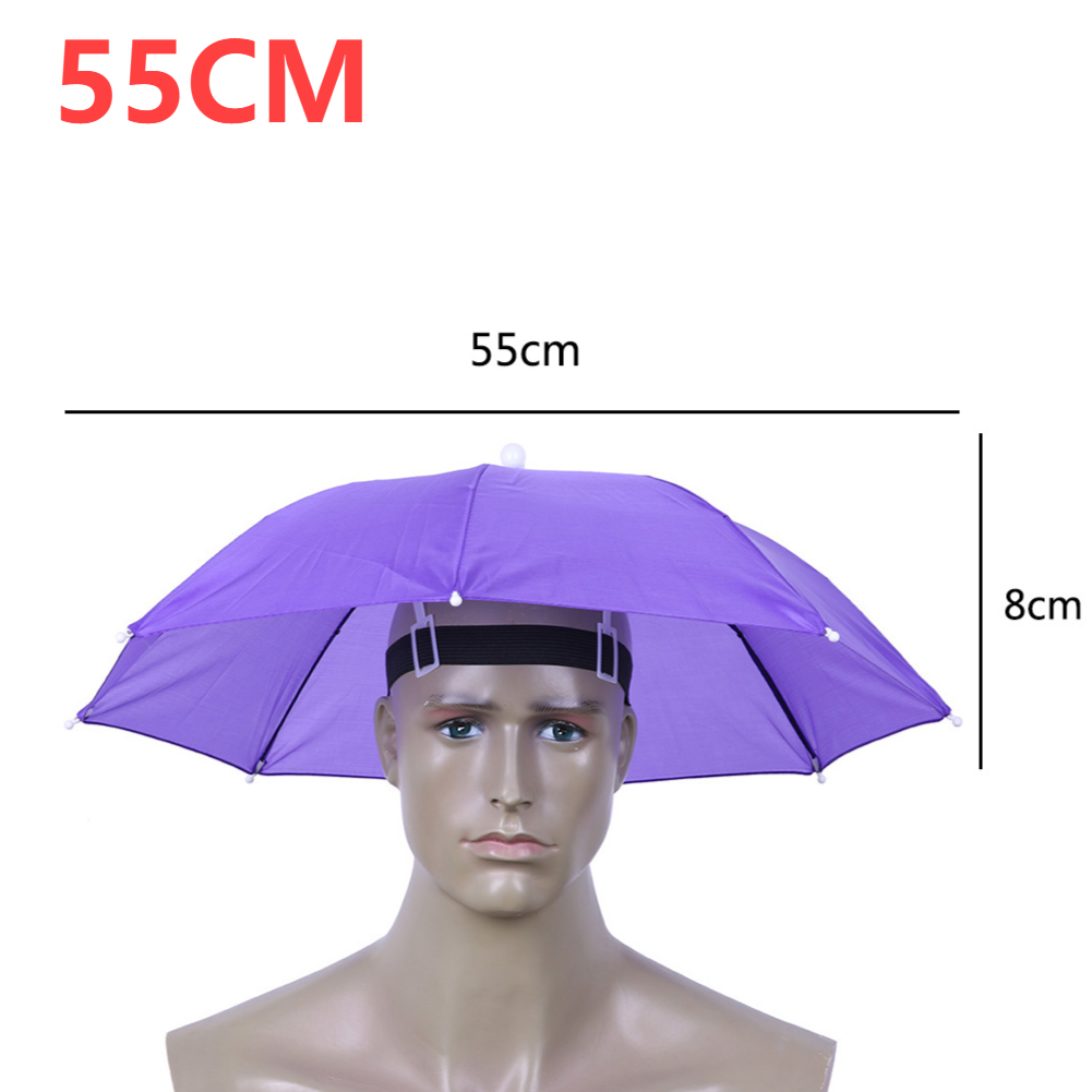 Parapluhoed Handsfree vismuts 27 inch diameter Opvouwbare hoofddeksels Paraplu voor zon, regen, strand, golf, vissen, wandelen: Duidelijk