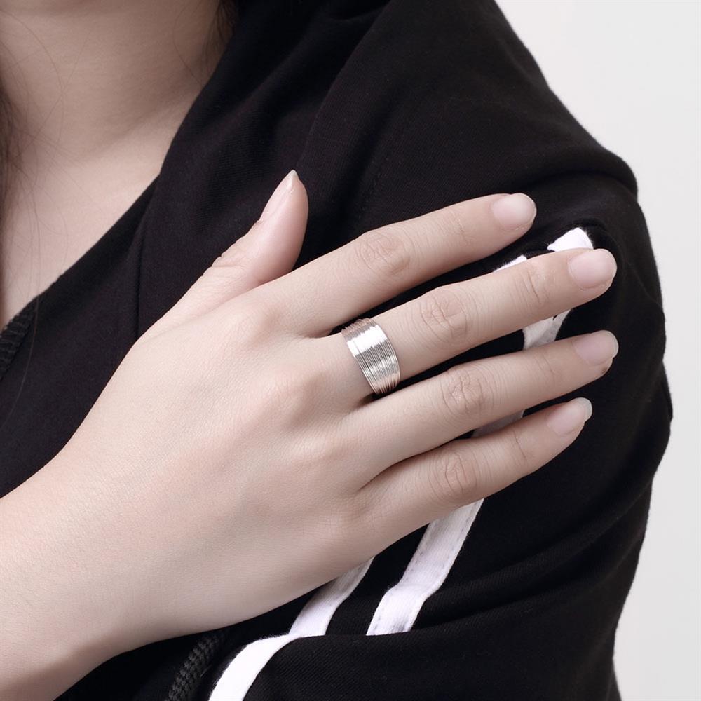 925 Zilveren Kleur Ringen Armbanden Sieraden Set Vrouwen Fijne Retro Multi-Line Bangle Verstelbare Size Party
