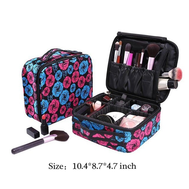 HMUNII Women Cosmetic Bag Travel Makeup Organizer Make Up Box Cosmetics Pouch Bags Beauty Case For Makeup Artist: L-Cosmetic bag