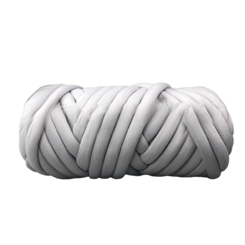 500g Washable Arm Yarn Super Chunky for Arm Knitting DIY Bed Fence Cotton Tubular Super Chunky Yarn Skin Friendly LX9E: Light gray