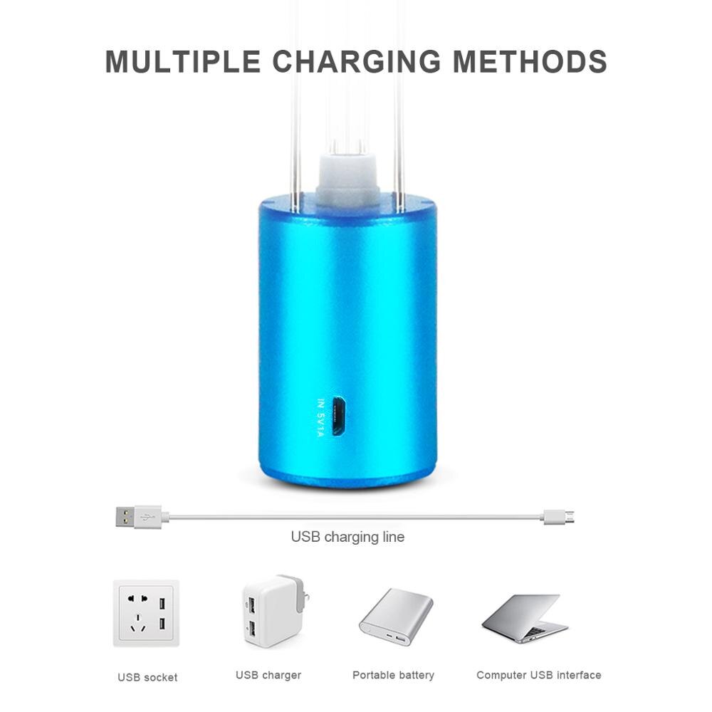 UVC O3 lumière Rechargeable Portable UV lampe germicide stérilisation cuisine chambre UV stérilisateur UV-C lampe bactéricide