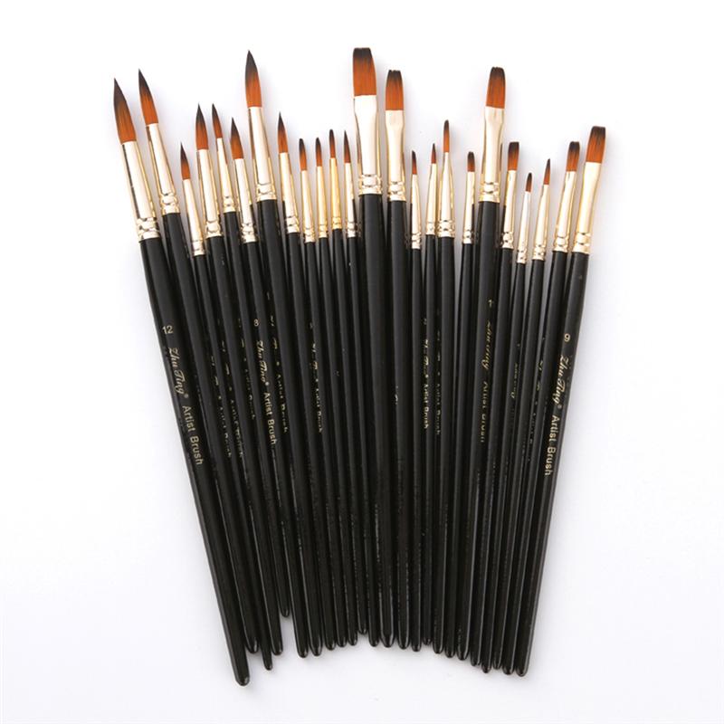 12 Pcs Painting Brushes Two-tone Practical Brush Set for Watercolor