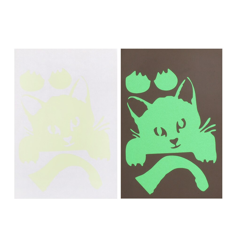 1 Pc Cartoon Schakelaar Sticker Tl Kat Sticker Fairy Moon Star Panda Lichtgevende Sticker Kinderkamer Decor Home Decor: Cat-1