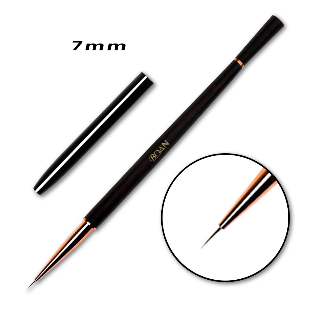 BQAN – ensemble de pinceaux à ongles avec manche en bois de santal, brosse pour Nail Art, brosse pour Gel, brosse de revêtement pour ongles, outil de manucure: 7mm