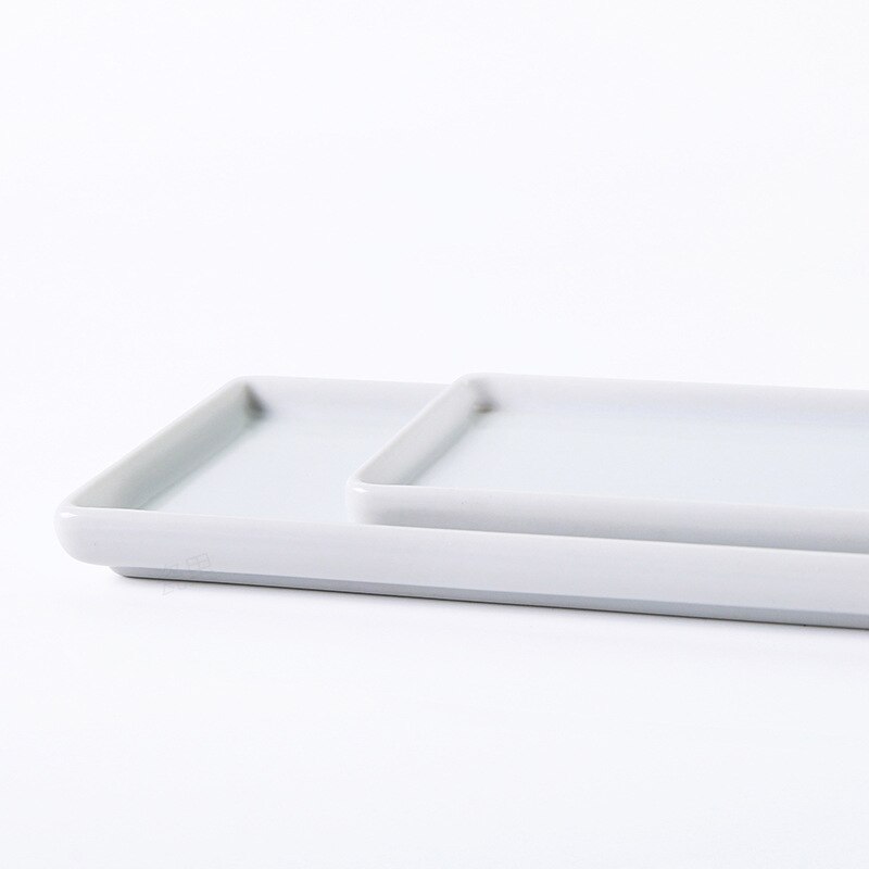 Porcelain ceramic white tea tray long plate gargle cup tray bathroom storage plate