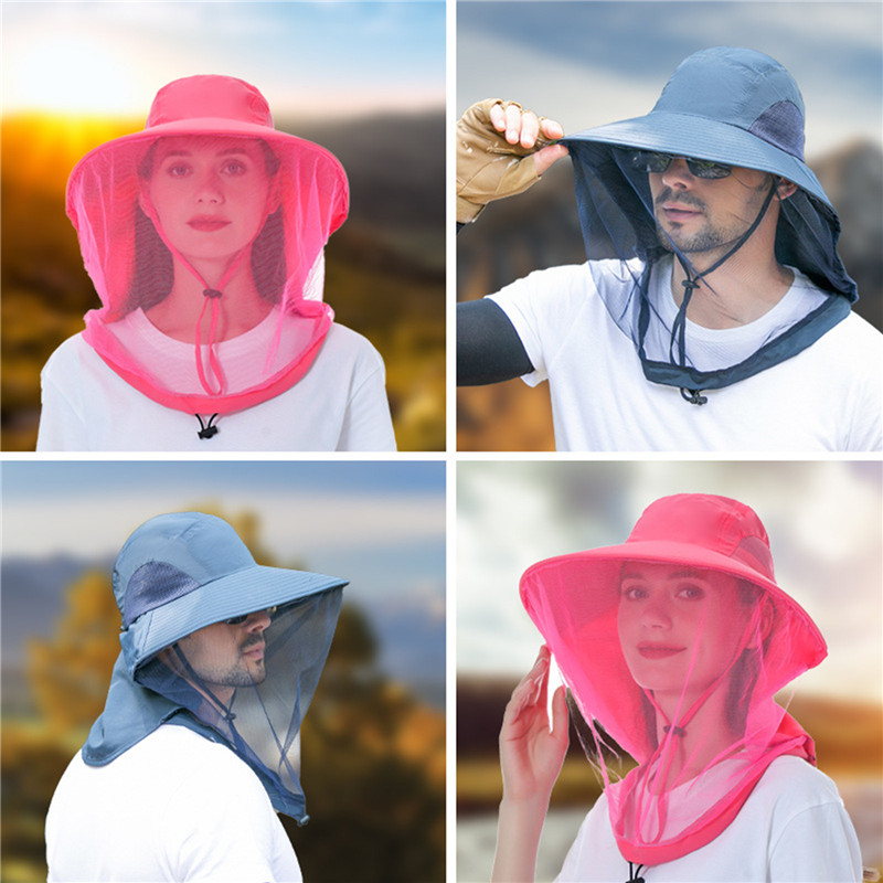 Outdoor Fishing Cap Anti Mosquito Insect Hat Fishing Hat Bug Mesh Head Net Face Protector Camping Hats Fishing Cap