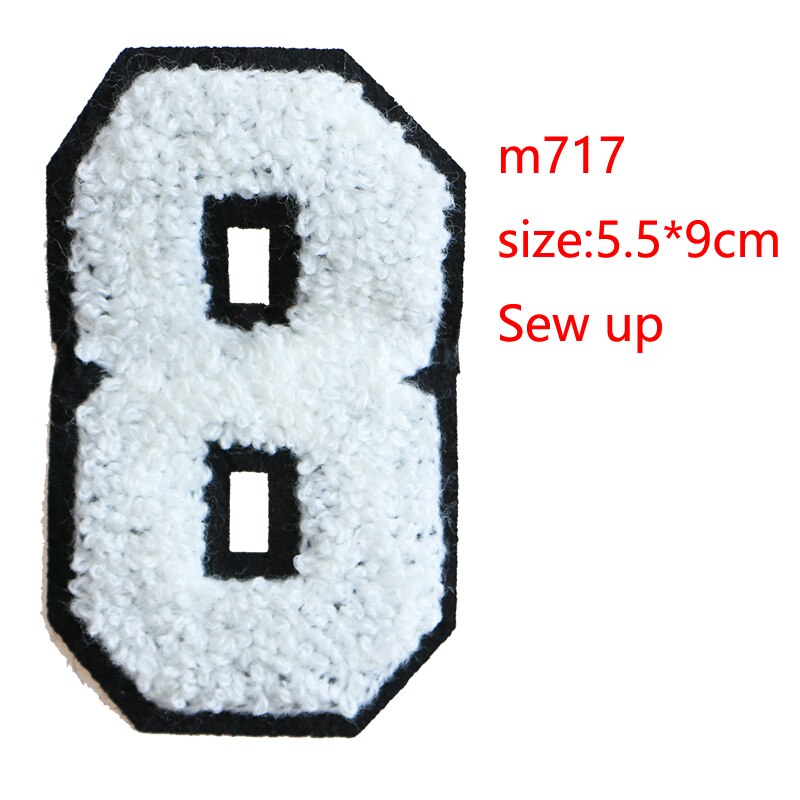 2 Stuks Verschillende Arabische Cijfers Sequin Handdoek Borduren Pictogram Ijzer Op Patch Voor Kleding Diy Strip Patchwork Stickers Custom Badges: M717