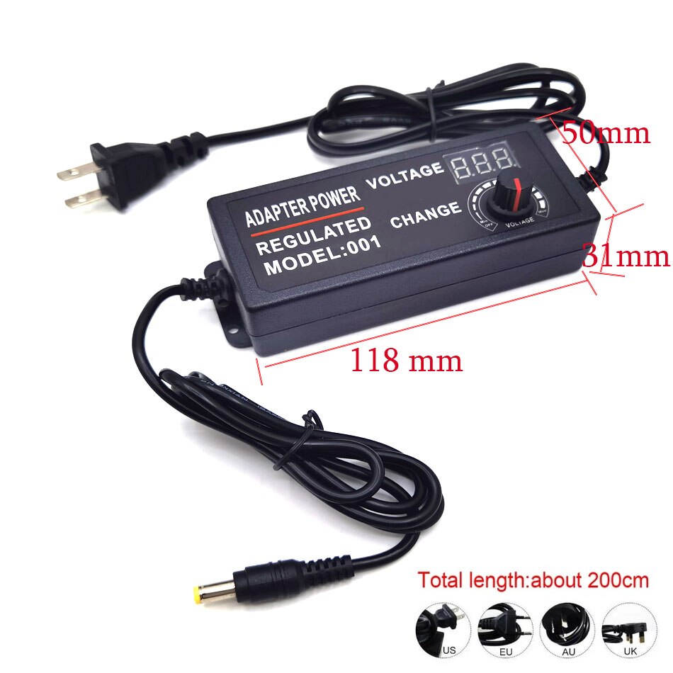 Säädettävä ac -  dc 3v-12v 3v-24v 9v-24v universaali sovitin, jossa näyttöruudun jännitteensäädetty virtalähde adatpor 3 12 24 v