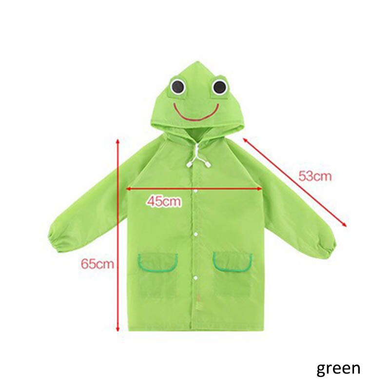 1Pcs Cartoon Dier Stijl Waterdicht Kids Regenjas Voor Kinderen Regenjas Regenkleding Regenpak Student Dier Stijl Regenjas: Greeen