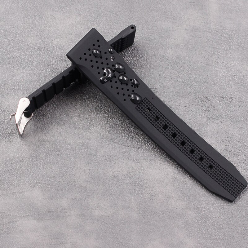 Horloge accessoires heren zachte siliconen band 22mm dames sport casual waterdichte natuurlijke rubberen band gesp