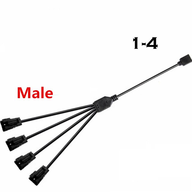 M/B RGB AURA SYNC JST SM Adapter Cable, Transfer To 12V 4Pin RGB and 5V 3Pin ARGB, JST-3P SM3P SM4P EL Wire Cord,Male/Female: 1-4 Male / 5V 3P A-RGB