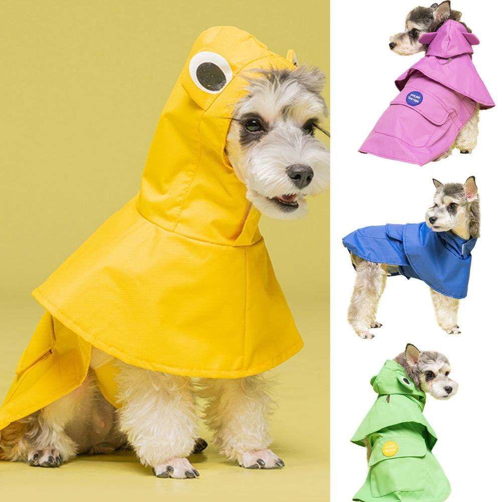 Novel Dog Hooded Raincoat Flexible Easy Wear Pockets Lightweight Portable Dog Rain Coat