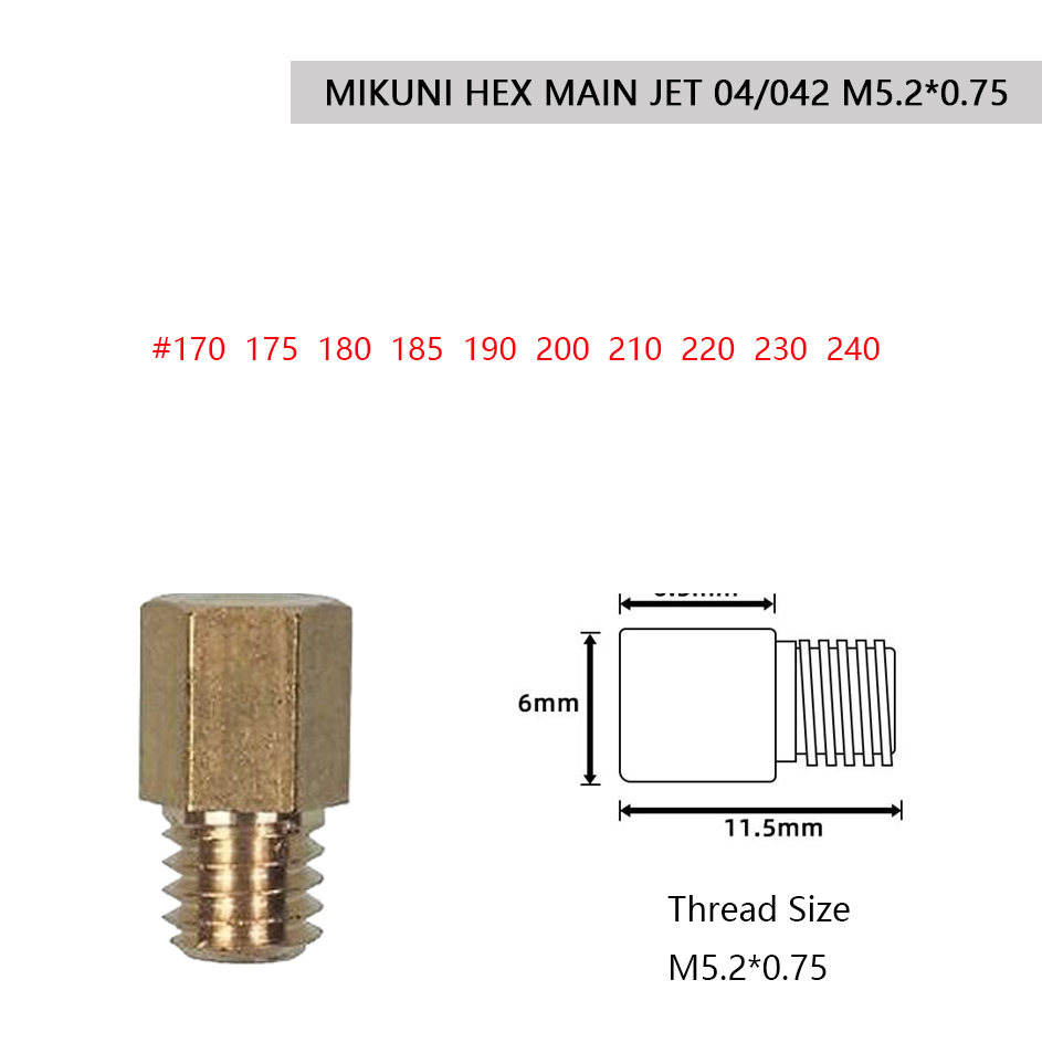 Jatos principales para carburador MIKUNI VM TM TMX 4/042, boquilla de inyectores para patinete, tamaño 70-440, sintonizador de bolsillo, gicleur hexagonal grande, 10 Uds.: Lavanda