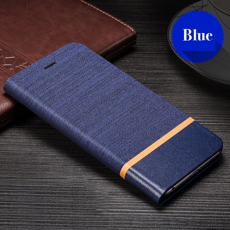 PU Leather Wallet Case For Huawei P Smart Business Phone Case For Huawei Y7A Book Case Soft Silicone Back Cover: P Smart 2021 / Blue