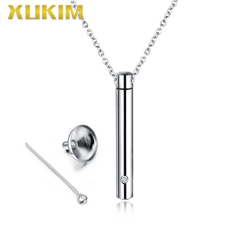 WPO407-8 Xukim Sieraden Parfum Ketting Charms Cilinder Huisdier Bot As Box Hanger Ketting