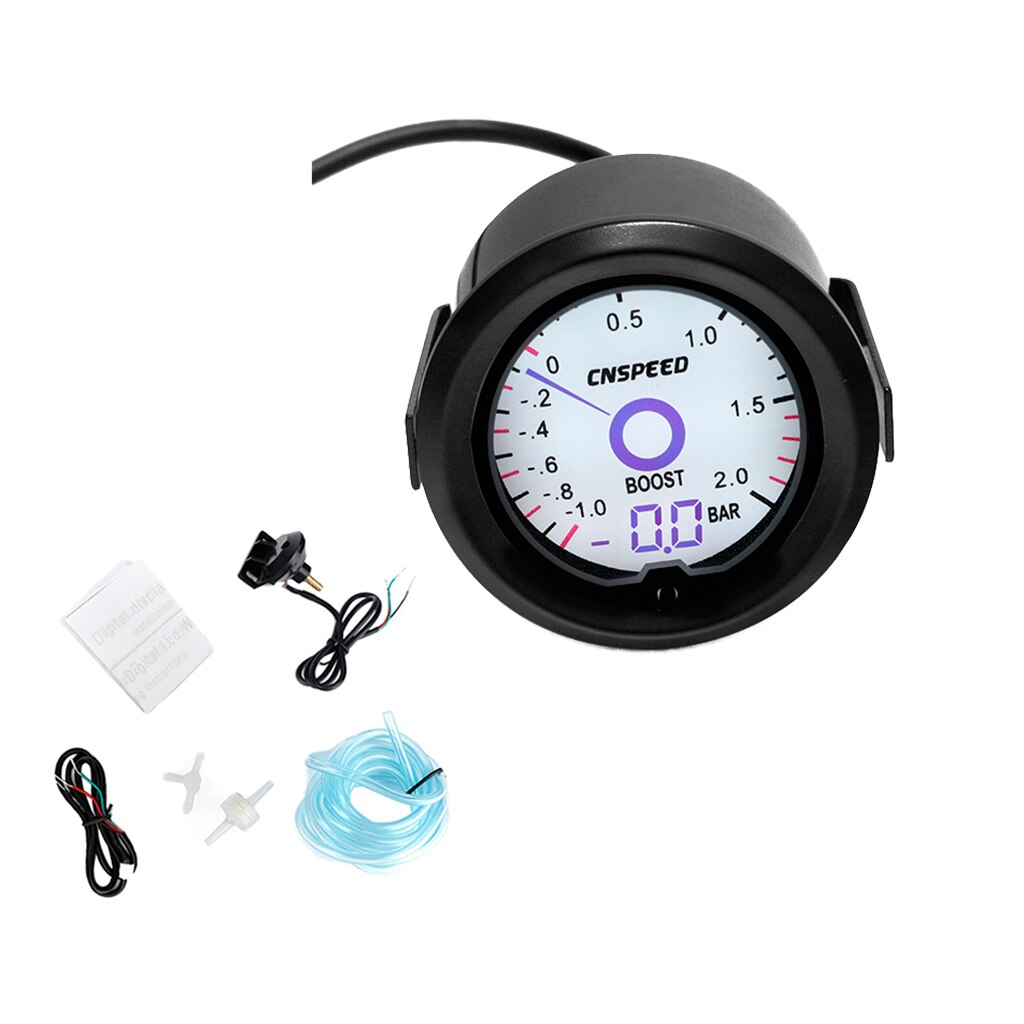 Instrument 52mm Performance Boost Universal Meter Gauge 30PSI/Gauge/Black/White 7 Colors Light / 12V