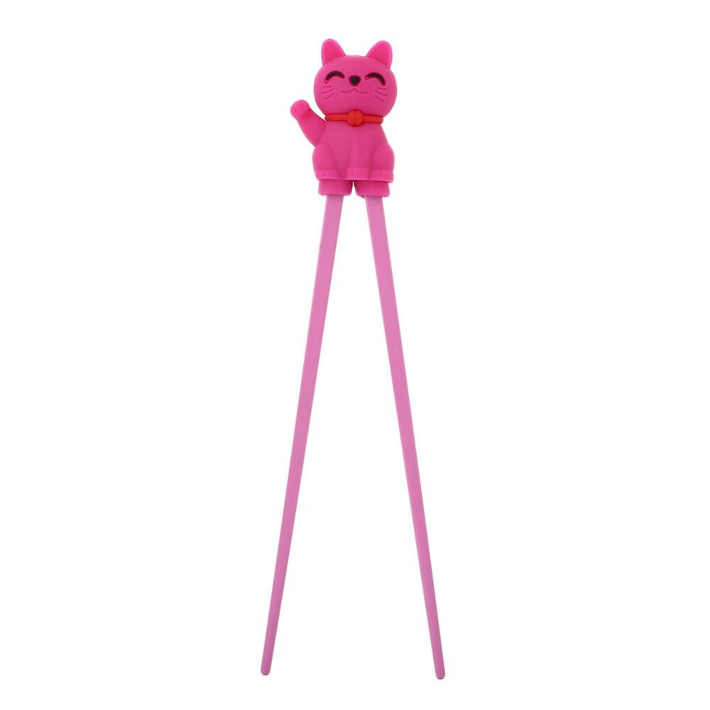 Palillos de goma antideslizantes para niños, palillos de entrenamiento al azar, para aprendizaje, 1 par: Peach Pink