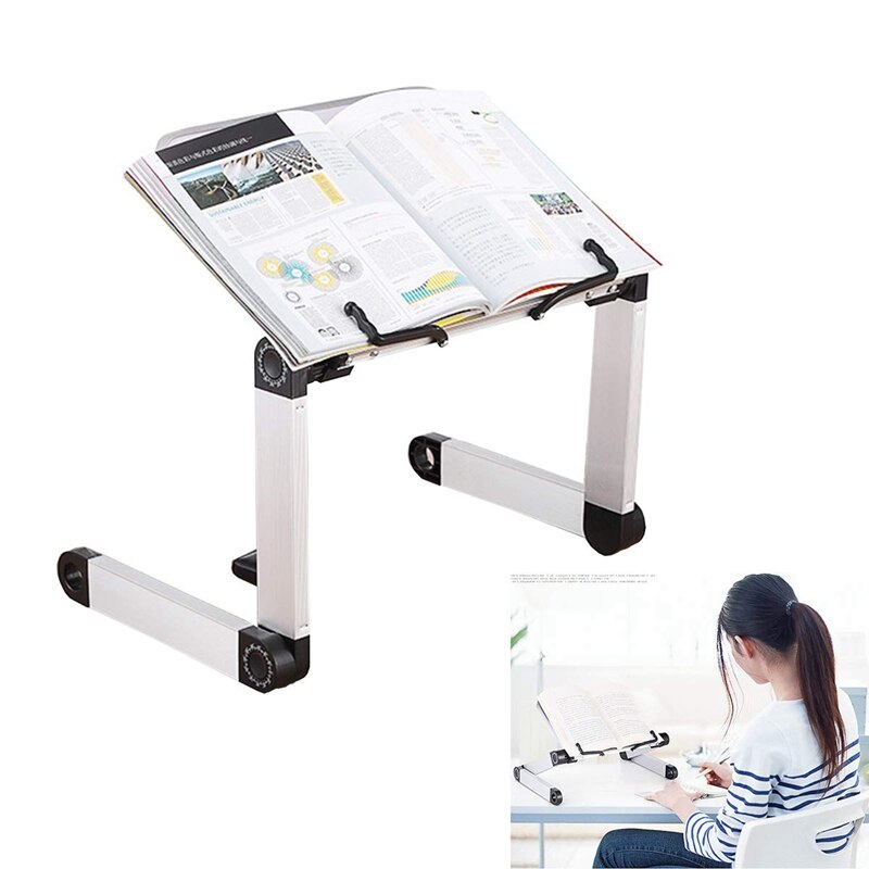 Support de livre réglable hauteur et Angle support de livre ergonomique réglable support de livre en aluminium étudiant avec dossier de livre de bureau