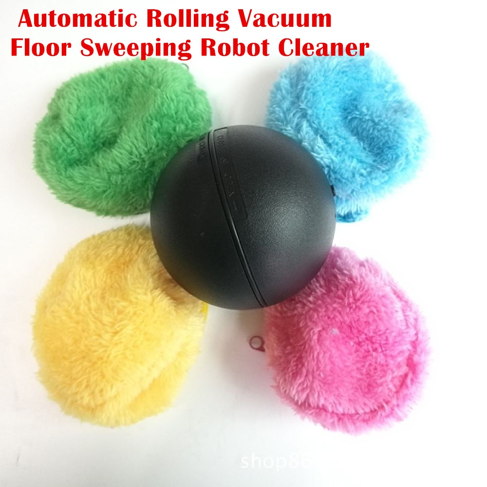1 set Automatische Rolling Vacuüm Vloer Vegen Robot Cleaner Microfiber Bal Schoonmaken Met 4 stks Kleurrijke Cleaning Covers