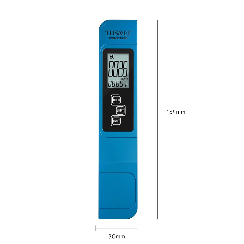 1Pcs TDS Meter Digital Water Tester Digital 0.0-14.0 PH Meter Tester Water TDS&amp;EC LCD Water Purity PPM Aquarium Filter: Blue