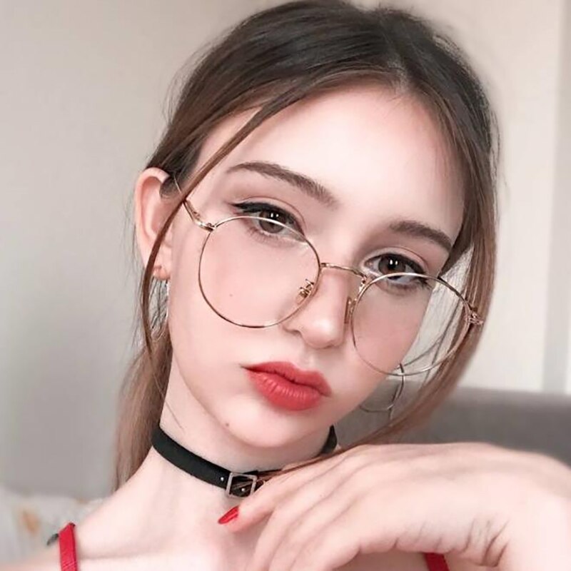 simple unisex round Plain glasses for men women Metal frame glasses for wedding party eyeglasses Spring hinge