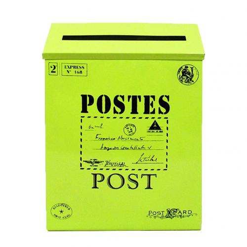 Buzón de hierro colgante de pared Vintage, buzón de correo Postal, caja de periódico, decoración del hogar, el producto es un buzón universal de estilo americano: Cyan Green
