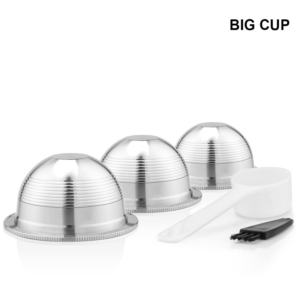 ICafilasSVIP Stianless Steel Reusable Vertuoline Capsule For Nespresso Vertuo Coffee Filter Espresso For Vertuo Plus: 3 Big