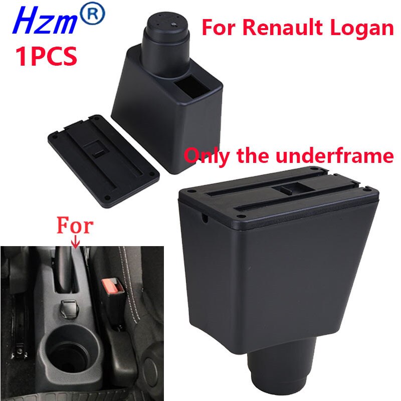 For Dacia Sandero Stepway armrest box central Store content Storage box Double layer armrest box with Ashtray Cup holders: only underframe