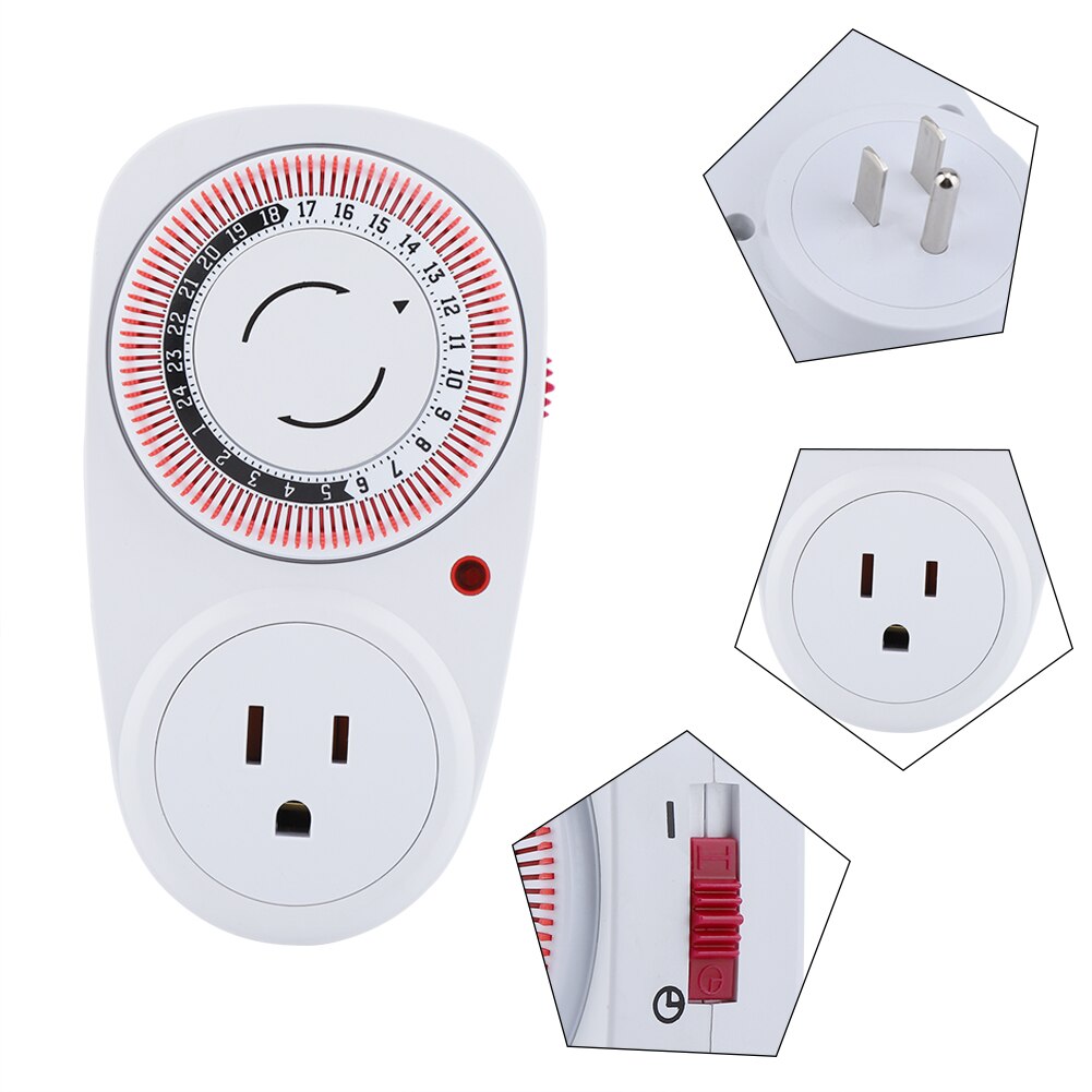 2 arten 24 Stunden Mechanische Timer Durable Indoor Buchse Schalter AC Outlet Timer UNS Stecker 110 V/EU Stecker 230 V