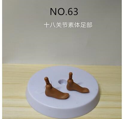 Original remplacement poupée mains pieds multi-articulations poupée corps accessoires blanc Beige marron mâle femme poupée pièces: no.63 brown feet