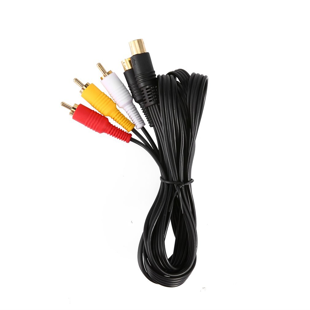 Vergulde SAV RCA Video Audio Composite-Kabel voor Sega Saturn S-Video AV