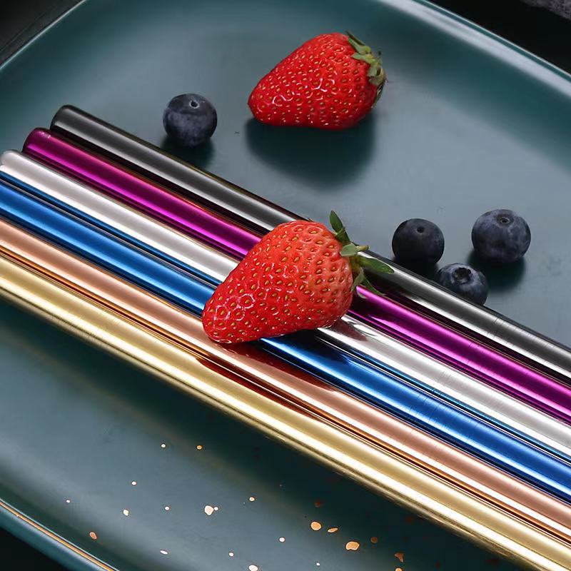 Metal straws stainless steel straw reusable black straws metal drink straws reusable Drinking Straws glass straw portable straw