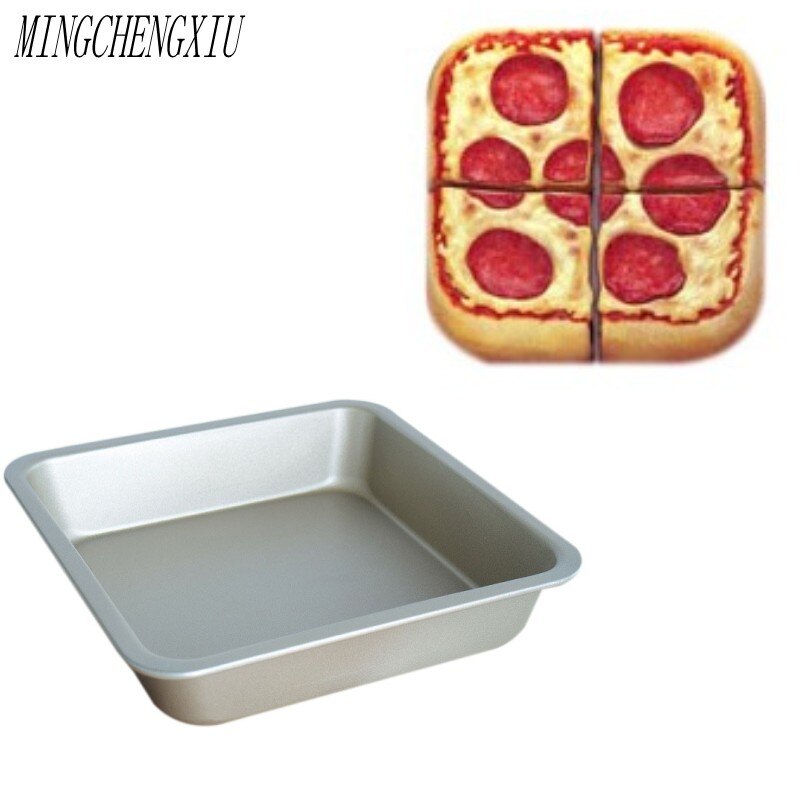 Stainless Steel 20 * 20cm Square Pizza Baking Pan and 100% Heavy Carbon Non-stick Baked Cake Cake Bread Mold Tool Metal Pan