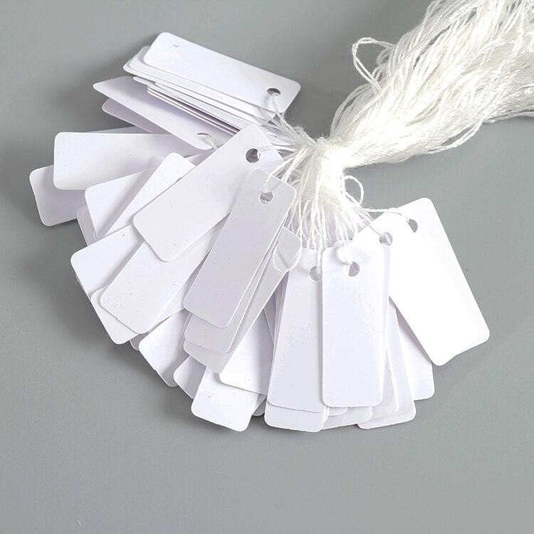 100pcs 3X1.2CM minisize Color plastic sheet tag/PVC plastic card blank Waterproof tag STOCK/Jewelry/watch/Trinket tag: Green