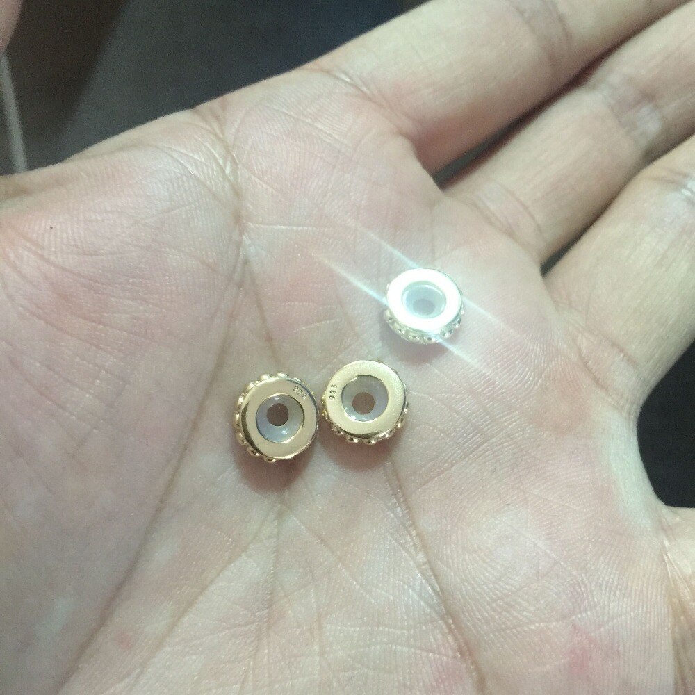 Authentieke 925 Sterling Zilveren Europese Stijl Spacers Stopper Bead Charm Fit Troll 3Mm Armband Sieraden