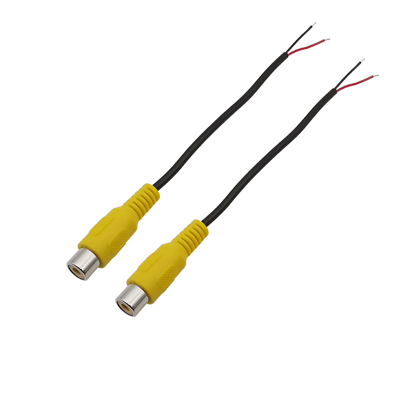 RCA Male Plugs / Female Socket Adapter Audio Video AV RCA Plug Jack Extension Wire Cable Connector For Video Camera DIY 15CM: Ivory